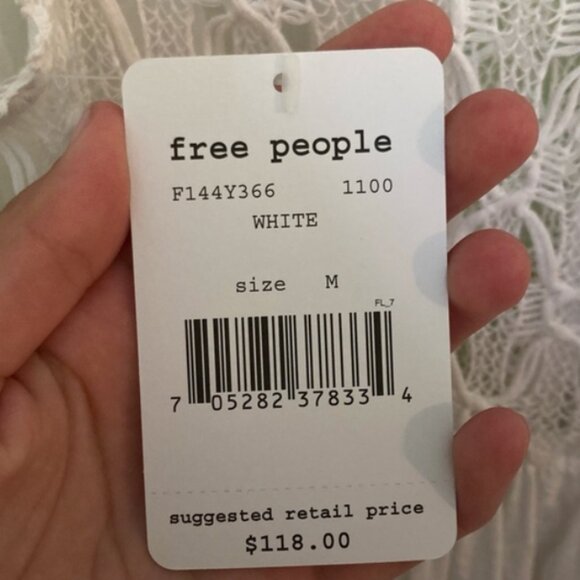 NWT Free People White Fiesta Summer Dress Size M - Picture 14 of 16